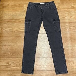 LEVIS Black Grey Superlow Skinny Cargo Jeans